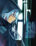  1boy green_eyes hood kingdom_hearts kingdom_hearts_i kingdom_hearts_ii male_focus organization_xiii riku silver_hair solo standing white_hair 