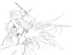  00s frapowa long_hair monochrome rozen_maiden suigintou sword weapon wings 