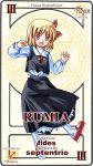  1girl blonde_hair card card_(medium) female latin lowres mahou_sensei_negima! mars_symbol pactio parody red_eyes rumia solo the_embodiment_of_scarlet_devil touhou youkai 