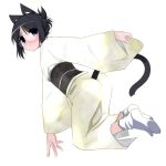  1girl aka_ume animal_ears ao_ume cat_ears cat_tail feet glasses japanese_clothes kimono solo tabi tail 