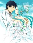  bride caster dress elbow_gloves fate/stay_night fate_(series) gloves kuzuki_souichirou pointy_ears wedding wedding_dress 