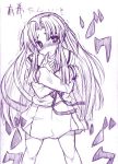  1girl asakura_ryouko monochrome purple school_uniform serafuku solo soranon suzumiya_haruhi_no_yuuutsu 