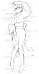  1girl fate/stay_night fate_(series) japanese_clothes kimono makidera_kaede monochrome sketch solo yu_65026 