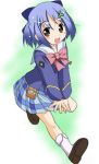  1girl bow chisato_(missing_park) gakuen_utopia_manabi_straight! inamori_mika lowres pink_bow plaid plaid_skirt skirt solo 