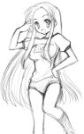  buruma c-chaos gym_uniform long_hair monochrome suzumiya_haruhi_no_yuuutsu tsuruya very_long_hair 