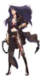  1girl armor artist_request boots character_request full_body long_hair purple_hair shiny shiny_clothes simple_background solo source_request sword weapon whip 