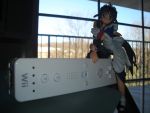 1girl andou_mahoro figure game_console mahoromatic nintendo photo product_placement solo wii 
