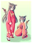  animal_ears cat_ears cat_tail glasses japanese_clothes kimarin kimimarinet kimono tabi tail 