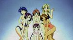  amaenaideyo!! amanogawa_haruka atouda_yuuko bikini blonde_hair blue_hair braid brown_hair everyone glasses ikuina_sumi long_hair nanbu_chitose purple_hair short_hair striped striped_bikini striped_swimsuit sugai_hinata sugai_sakura swimsuit twin_braids waving 