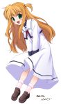  00s arisa_bannings blonde_hair green_eyes long_hair lyrical_nanoha mahou_shoujo_lyrical_nanoha nullken school_uniform serafuku 