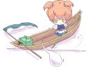  1girl boat chibi female hitodama oekaki onozuka_komachi scythe solo taikou_denka touhou 