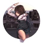  iwai_ryou miniskirt original outside_border school_uniform serafuku skirt sweater sweater_vest vest 