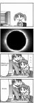  2girls 4koma azumanga_daioh comic computer computer_mouse english female glasses long_hair mihama_chiyo mizuhara_koyomi monochrome multiple_girls parody school_uniform serafuku short_twintails surprised the_ring twintails 