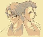  2boys aizen_sousuke bleach dual_persona glasses male_focus multiple_boys 