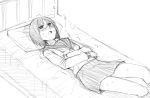  1girl bed bob_cut busou_renkin monochrome sick solo tsumura_tokiko yu_65026 