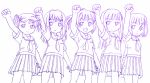  5girls :3 futami_eriko gakuen_utopia_manabi_straight! hoshino_yuumi kimi_kiss kuryuu_megumi massugu_go monochrome multiple_girls nyazui parody sakino_asuka school_uniform serafuku shijou_mitsuki 
