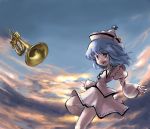  1girl female hat instrument inuinu_(project_october) ken_makiba merlin_prismriver sky solo touhou trumpet 