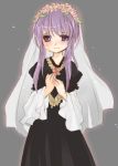  00s 1girl chikage_(sister_princess) flower gradient gradient_background purple_hair sister_princess solo tears veil 