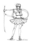 1girl mike156 monochrome oneechanbara saki_(oneechanbara) school_uniform serafuku simple_background solo sword weapon 