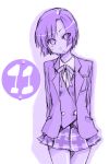  1girl kugimiya_madoka mahou_sensei_negima! mikami_komata mikami_konu monochrome plaid plaid_skirt purple skirt solo 