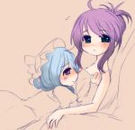  00s 2girls aria_(sister_princess) blue_hair blush chikage_(sister_princess) lowres multiple_girls purple_hair simple_background sister_princess 