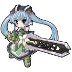  1girl gretel gretel_(otogi-jushi_akazukin) lowres otogi-jushi_akazukin sanari_(quarter_iceshop) solo sword weapon 
