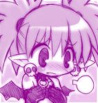  1girl disgaea etna flat_chest gloves lowres makai_senki_disgaea monochrome simple_background solo wings 