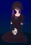  00s 1girl chikage_(sister_princess) elbow_gloves gloves gothic gradient gradient_background purple_hair sister_princess skull solo veil 