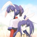  2girls animal_ears dual_persona flipflops_(artist) kanon kawasumi_mai lowres multiple_girls rabbit_ears sky takahata_yuki 