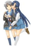  2girls asakura_ryouko book cardigan miharu_(artist) miharu_(ttt) multiple_girls nagato_yuki school_uniform serafuku suzumiya_haruhi_no_yuuutsu 