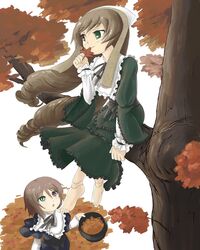  00s 2girls autumn hat heterochromia multiple_girls rozen_maiden siblings sisters souseiseki suiseiseki top_hat twins 