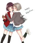  2girls cardigan happy_valentine itou_nanami multiple_girls original school_uniform serafuku tongue valentine yuri 