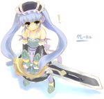  1girl blush gretel gretel_(otogi-jushi_akazukin) otogi-jushi_akazukin sacchi simple_background solo sword weapon 