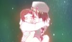 2girls animated animated_gif artist_request closed_eyes copyright_request flying glowing hug lowres multiple_girls neta skirt sparkle what 
