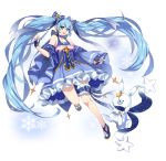  blue_eeys blue_hair blush choker dress hatsune_miku long_hair twintails vocaloid yuki_miku 