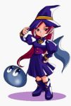  1girl atlus chibi gouketsuji_ichizoku groove_on_fight hat kuroma official_art otogiri_remi pink_hair simple_background witch 