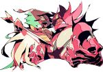  angry arrow beak bird claws clenched_teeth decidueye eye_contact holding holding_weapon incineroar irima_(doron) looking_at_another no_humans owl pokemon pokemon_(creature) pokemon_(game) pokemon_sm red_eyes sharp_teeth simple_background teeth tiger upper_body weapon white_background 