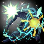  artist_name chromatic_aberration electricity nkatazmukai no_humans pokemon pokemon_(creature) pokemon_(game) pokemon_sm solo sparkle ultra_beast wire xurkitree 