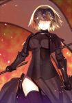 1girl armor blonde_hair breasts fate/grand_order fate_(series) headpiece jeanne_alter large_breasts long_hair looking_at_viewer ruler_(fate/apocrypha) sanae_(satansanae) short_hair solo yellow_eyes 