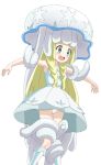  1girl :d bangs bare_arms blonde_hair blunt_bangs blush braid collarbone collared_dress crying crying_with_eyes_open dress green_eyes hat highres jellyfish kneehighs lillie_(pokemon) long_hair nihilego open_mouth outstretched_arms panties pantyshot pokemon pokemon_(game) pokemon_sm restrained scared see-through sleeveless sleeveless_dress smile sun_hat sundress tears teeth tentacle trg_(pixiv) twin_braids ultra_beast underwear white_dress white_hat white_legwear white_panties 