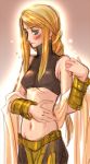  bin_nu_chan blonde_hair blue_eyes blush braid breasts dancer dancer_(fft) final_fantasy final_fantasy_tactics long_hair lowres midriff single_braid solo under_boob underboob underbood 