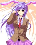  kobanzame large_breasts necktie parted_lips reisen_udongein_inaba solo touhou 