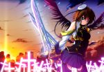  hat mahou_shoujo_lyrical_nanoha sentaro sword weapon wings yagami_hayate 