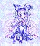  dress frills hair_ribbon hat long_hair purple_eyes purple_hair ribbon saiya sitting violet_eyes 