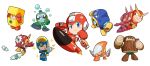  alternate_color bubble bubbleman chibi crashman drill everyone flashman heatman kin_niku metalman platform_footwear platforms quickman rockman rockman_(character) rockman_(classic) rockman_(original) rockman_2 saw sparkle woodman 