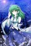 green_hair highres japanese_clothes kochiya_sanae miko pkk skirt touhou yellow_eyes