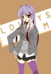  fujibayashi_kyou hoodie long_hair nagatsuki purple_hair thigh-highs thighhighs 