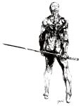  chokuto gray_fox metal_gear_solid monochrome ninja shinkawa_youji sword weapon 