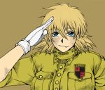  blue_eyes face fang gloves hellsing kouya_(libera) kouya_(pixiv111100) salute seras_victoria uniform 