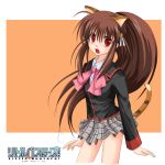  brown_hair cat_ears little_busters! little_busters!! mizuki_saeka natsume_rin ponytail red_eyes 